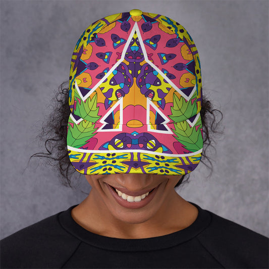 Psychedelic Hippie Peace Sign Print Baseball Cap