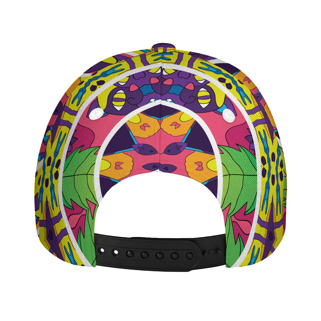Psychedelic Hippie Peace Sign Print Baseball Cap