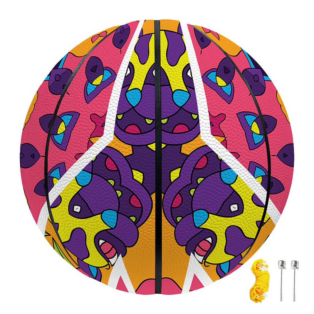 Psychedelic Hippie Peace Sign Print Basketball
