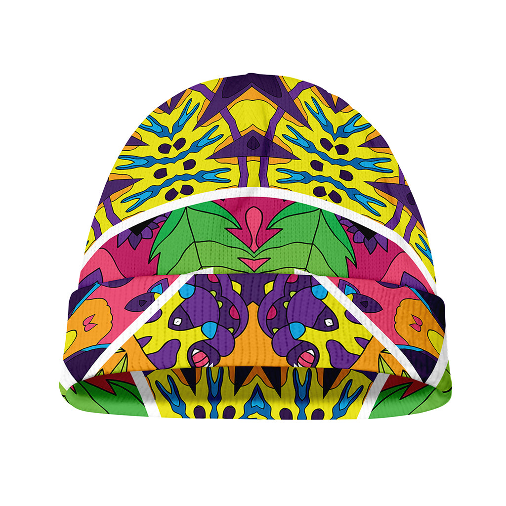 Psychedelic Hippie Peace Sign Print Beanie