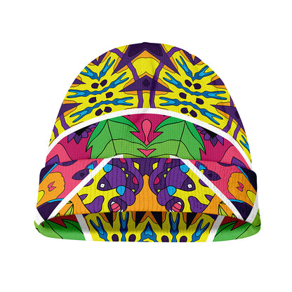 Psychedelic Hippie Peace Sign Print Beanie
