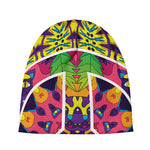 Psychedelic Hippie Peace Sign Print Beanie