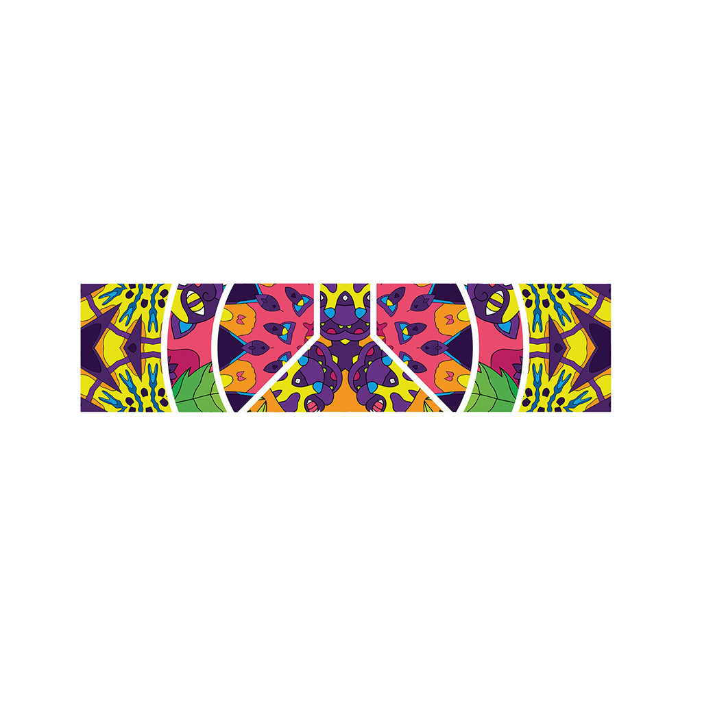 Psychedelic Hippie Peace Sign Print Bed Runner