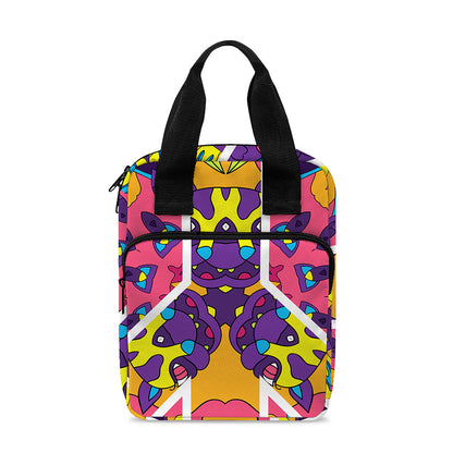 Psychedelic Hippie Peace Sign Print Bible Tote Bag