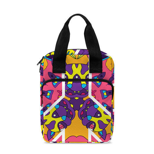 Psychedelic Hippie Peace Sign Print Bible Tote Bag