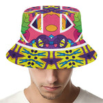 Psychedelic Hippie Peace Sign Print Bucket Hat