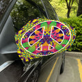 Psychedelic Hippie Peace Sign Print Car Side Mirror Covers
