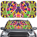Psychedelic Hippie Peace Sign Print Car Windshield Sun Shade
