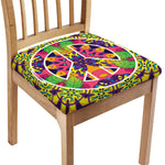 Psychedelic Hippie Peace Sign Print Chair Cushion Cover