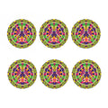 Psychedelic Hippie Peace Sign Print Coaster Set
