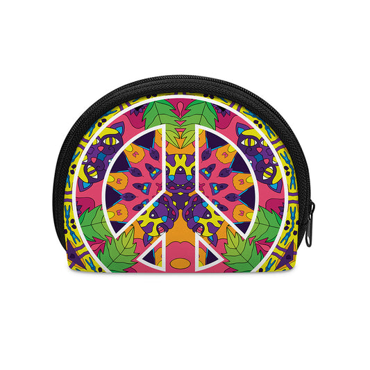 Psychedelic Hippie Peace Sign Print Coin Purse