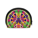 Psychedelic Hippie Peace Sign Print Coin Purse