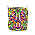 Psychedelic Hippie Peace Sign Print Collapsible Laundry Basket