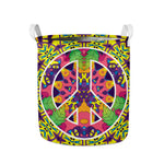 Psychedelic Hippie Peace Sign Print Collapsible Laundry Basket