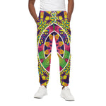 Psychedelic Hippie Peace Sign Print Cotton Pants