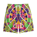 Psychedelic Hippie Peace Sign Print Cotton Shorts