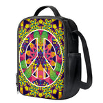 Psychedelic Hippie Peace Sign Print Crossbody Lunch Bag