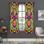 Psychedelic Hippie Peace Sign Print Curtain