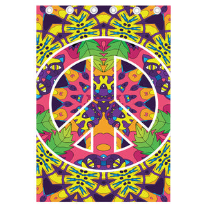 Psychedelic Hippie Peace Sign Print Curtain