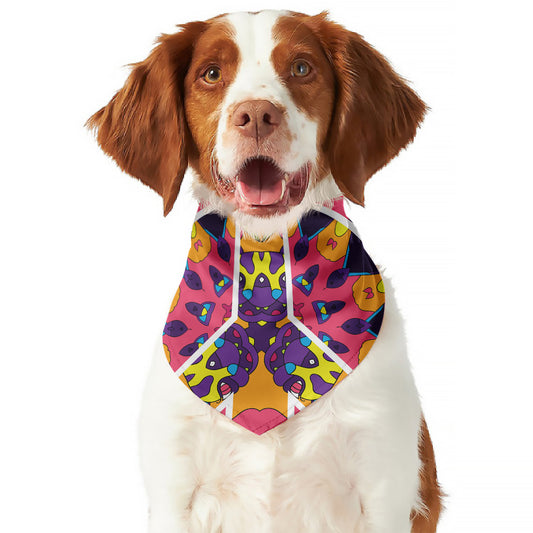 Psychedelic Hippie Peace Sign Print Dog Bandana