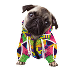 Psychedelic Hippie Peace Sign Print Dog Zip Up Hoodie