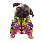 Psychedelic Hippie Peace Sign Print Dog Zip Up Jacket