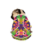 Psychedelic Hippie Peace Sign Print Dog Zip Up Jacket