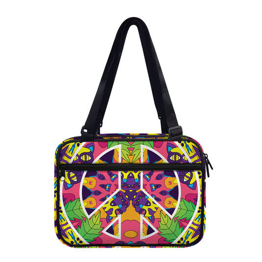 Psychedelic Hippie Peace Sign Print Double Strap Bible Bag