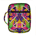 Psychedelic Hippie Peace Sign Print Front Pocket Bible Bag