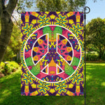 Psychedelic Hippie Peace Sign Print Garden Flag