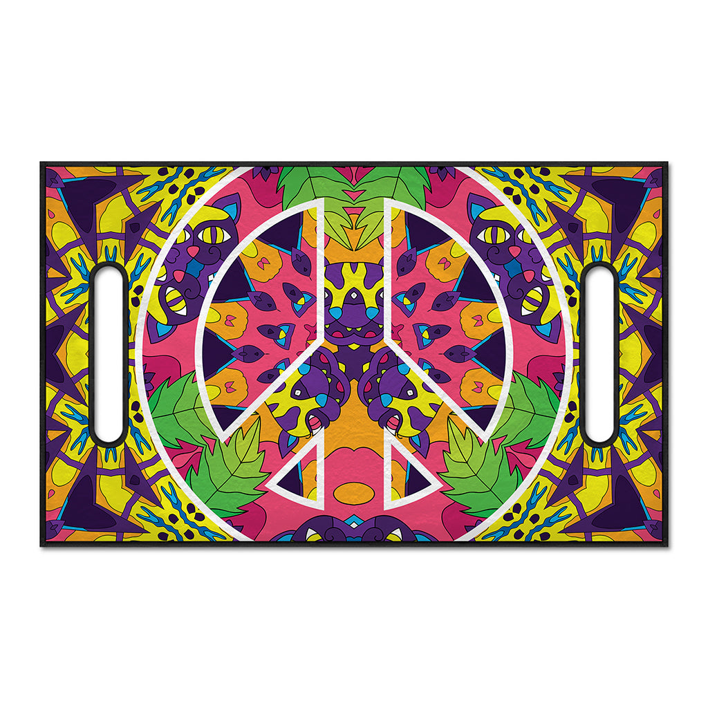 Psychedelic Hippie Peace Sign Print Golf Cart Seat Cover