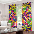 Psychedelic Hippie Peace Sign Print Grommet Curtains