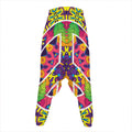 Psychedelic Hippie Peace Sign Print Hammer Pants
