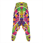 Psychedelic Hippie Peace Sign Print Hammer Pants
