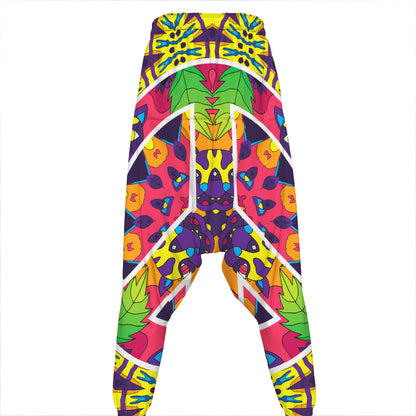 Psychedelic Hippie Peace Sign Print Hammer Pants