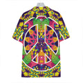 Psychedelic Hippie Peace Sign Print Hawaiian Shirt