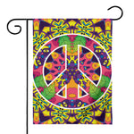 Psychedelic Hippie Peace Sign Print House Flag