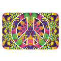 Psychedelic Hippie Peace Sign Print Indoor Door Mat