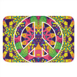 Psychedelic Hippie Peace Sign Print Indoor Door Mat