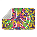 Psychedelic Hippie Peace Sign Print Indoor Door Mat