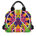 Psychedelic Hippie Peace Sign Print Insulated Lunch Bag