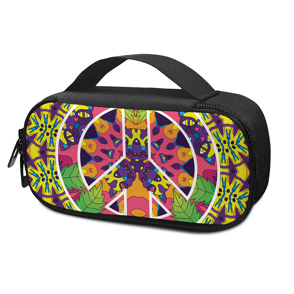 Psychedelic Hippie Peace Sign Print Insulin Cooler Travel Case