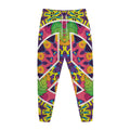 Psychedelic Hippie Peace Sign Print Jogger Pants