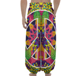 Psychedelic Hippie Peace Sign Print Lantern Pants