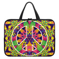 Psychedelic Hippie Peace Sign Print Laptop Sleeve With Handle