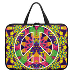 Psychedelic Hippie Peace Sign Print Laptop Sleeve With Handle