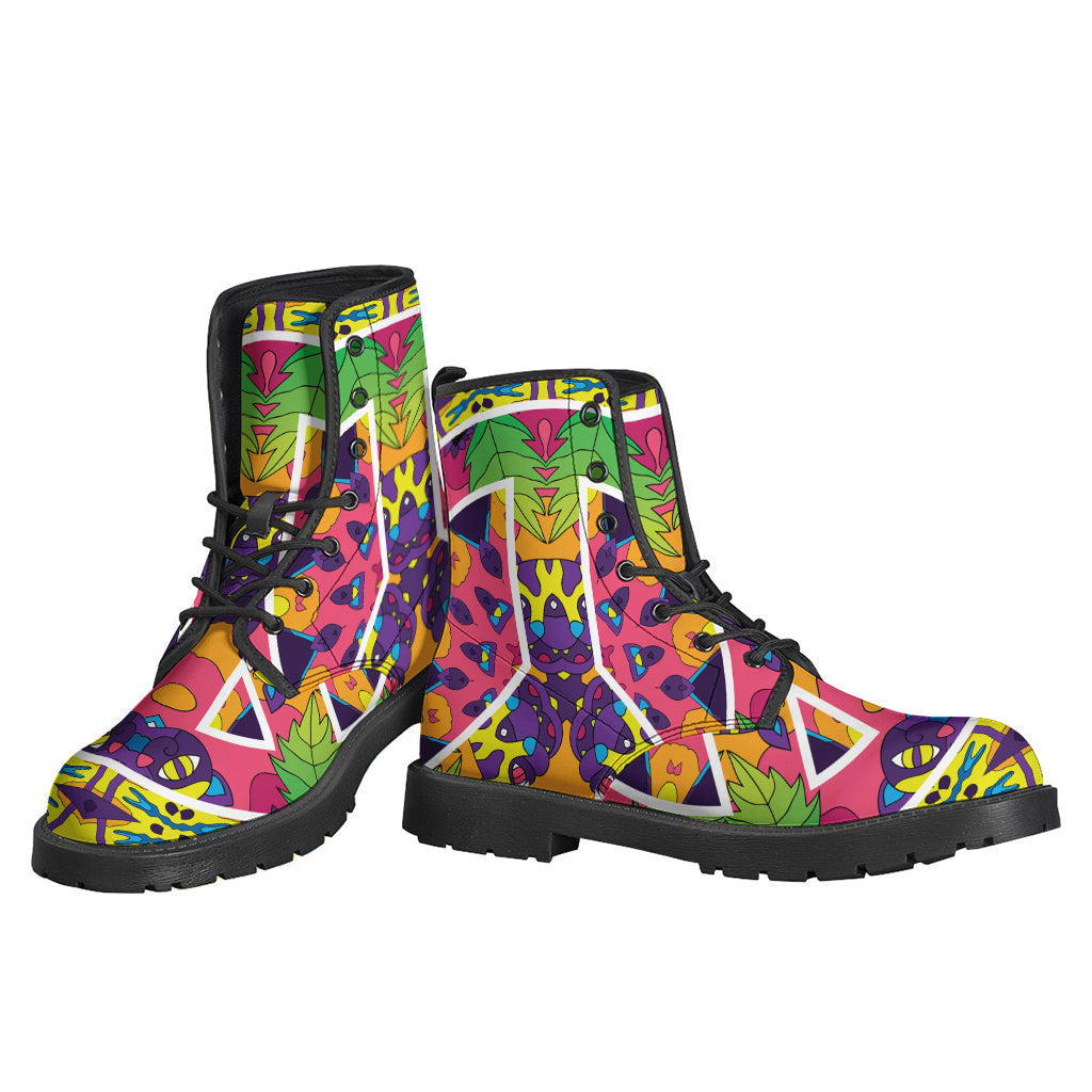 Psychedelic Hippie Peace Sign Print Backpack