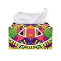 Psychedelic Hippie Peace Sign Print Leather Tissue Box Cover
