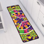 Psychedelic Hippie Peace Sign Print Long Kitchen Mat
