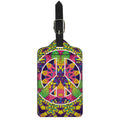 Psychedelic Hippie Peace Sign Print Luggage Tag